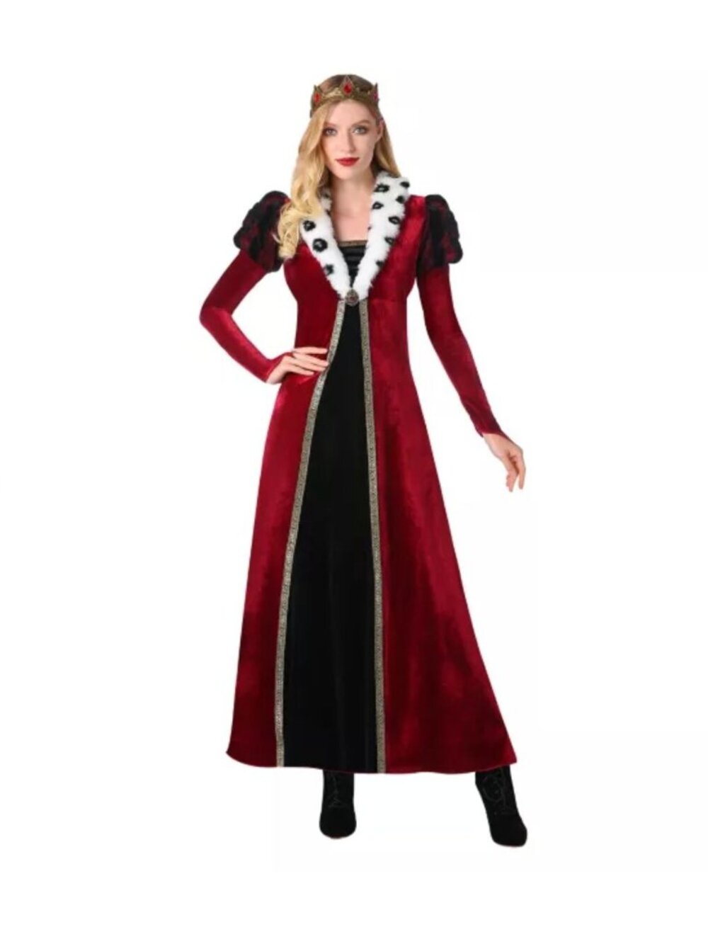 Spirit Halloween Adult Fairy Tale Queen Red Velvet Long Dress Costume Sz 2X Gown